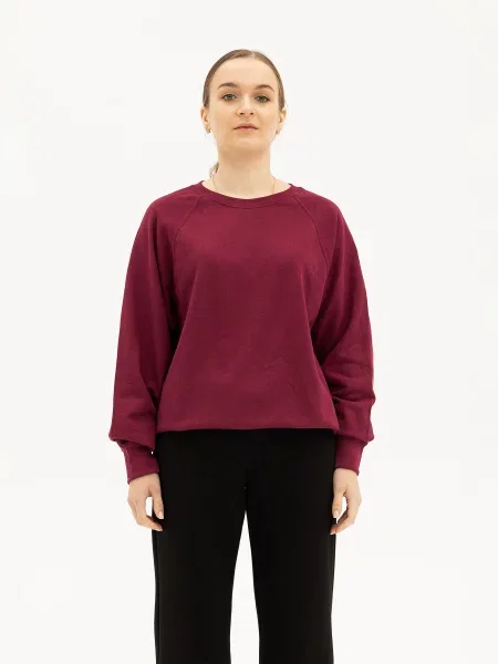Кофти та светри Fruit of the loom Lightweight raglan sweat бавовна/поліестер бордовий