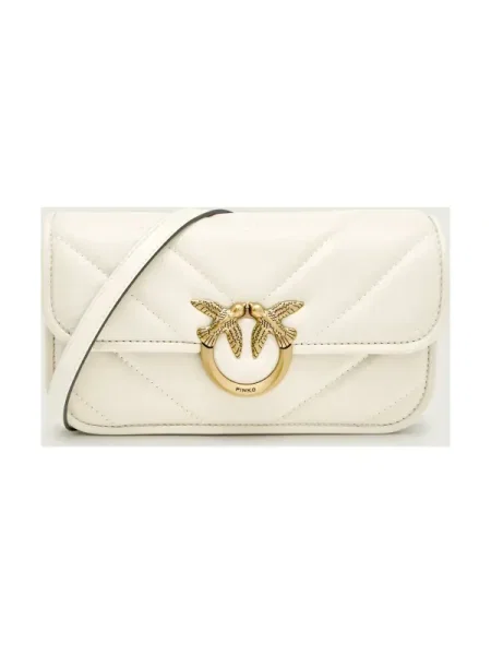 PINKO Geantă Love Box Baguette Al PLTT Écru alb