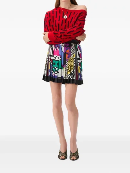 Fusta mini Versace de mătase negru
