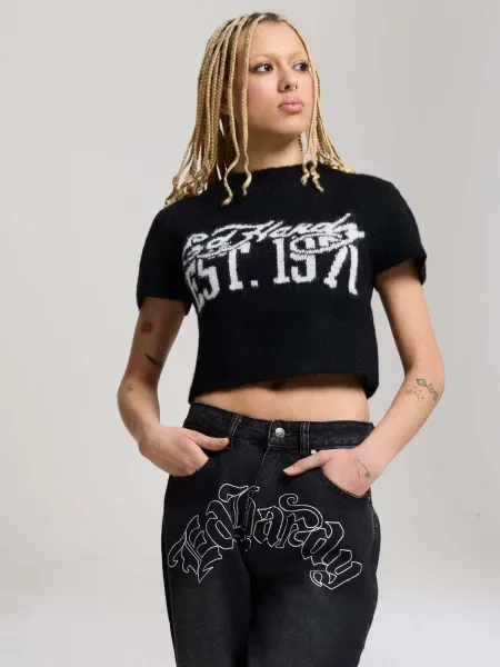 Ed Hardy Tricou negru alb