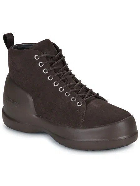 Pantofi Moon Boot cu șireturi din piele de căprioară maro