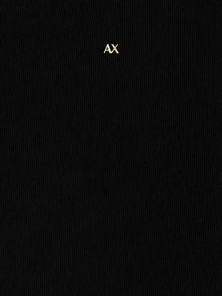 Πλεκτή μπλούζα Armani Exchange με αυτόγραφο μαύρο
