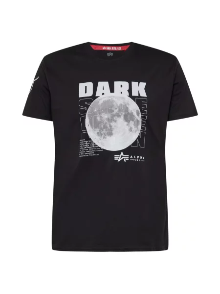 ALPHA INDUSTRIES Tricou Dark Side gri / negru alb