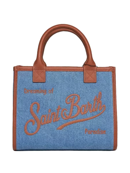 Geantă shopper Mc2 Saint Barth cu broderie albastru