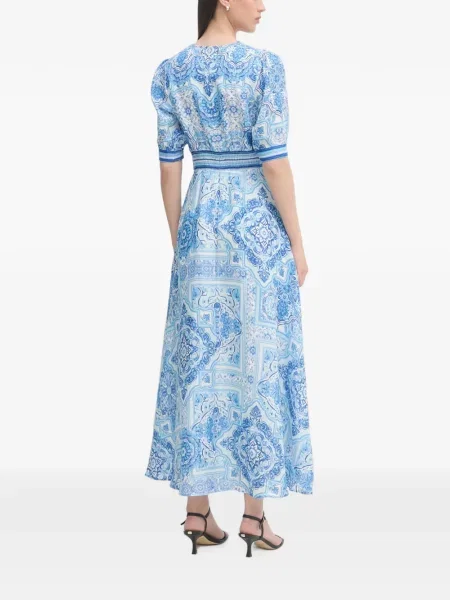 Rochie midi Hale Bob cu imagine cu decolteu în V alb