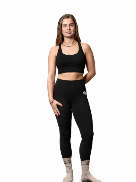 Premium zestaw sportowy – legginsy i biustonosz sportowy czarny