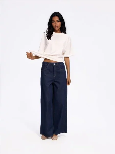 Reserved Blugi baggy bleumarin