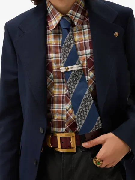 Cravată Versace de mătase cu imagine albastru