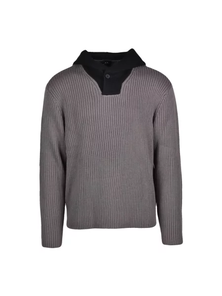 Sweter Armani Exchange z kapturem szary