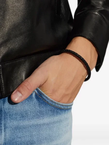 Brăţară Tom Ford din piele țesută negru