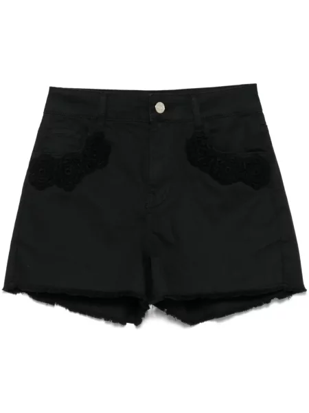 Pantaloni scurți Liu Jo cu model floral negru