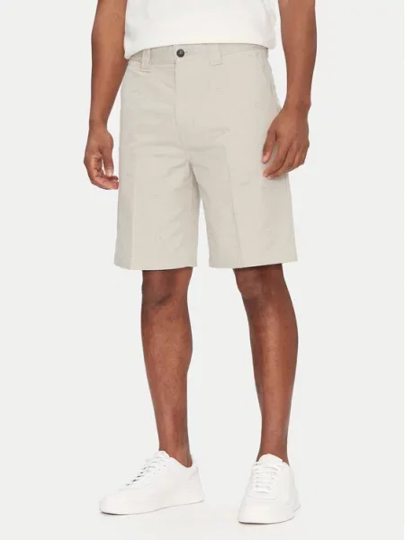 Boss Szorty Chinosy Straight Fit beige beżowe