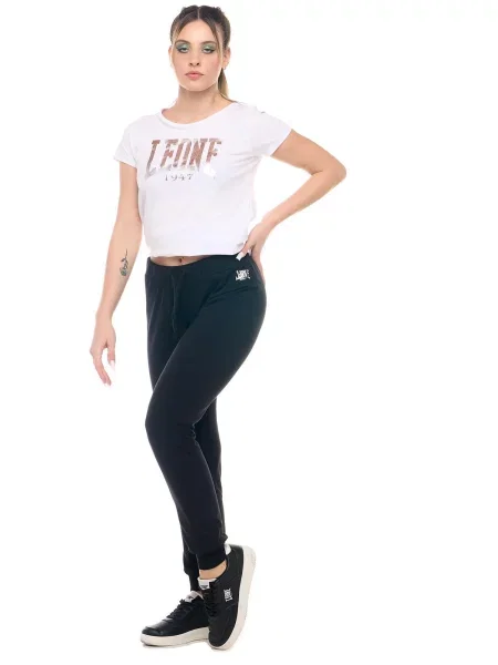 Spodnie dresowe Leone Basic z mankietami czarne