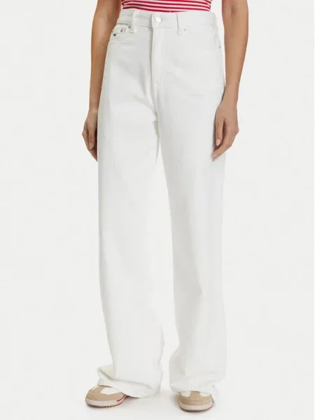 Tommy Jeans Blugi Straight Leg alb