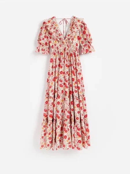 Reserved Rochie maxi cu model multicolor