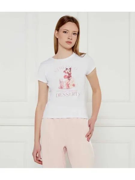 GUESS Tricou VINTAGE GIRL R5 alb