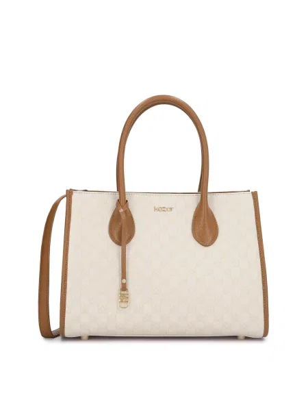 Kazar Ročna torbica rjava / volneno bela