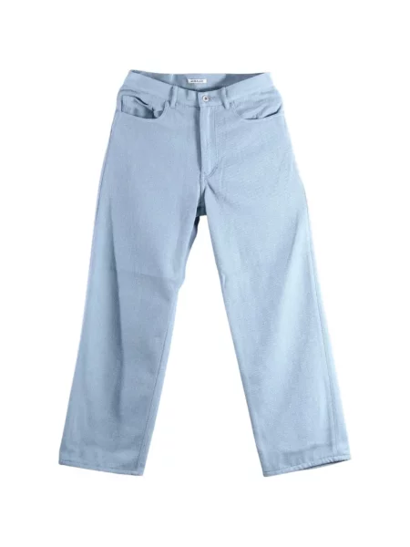 Pantaloni Auralee de mătase albastru