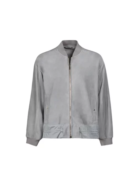 Kurtka bomber Moorer zamszowy niebieski