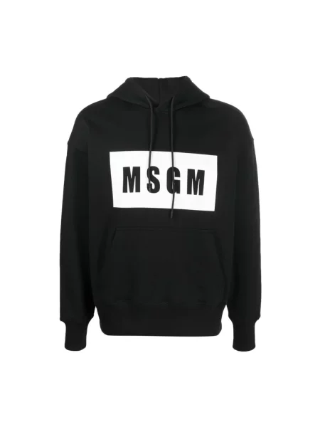 Bluza z kapturem Msgm z kapturem z logo czarna