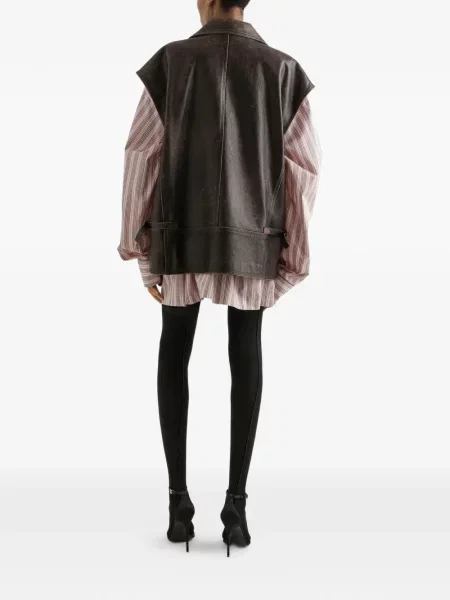 Kamizelka Dolce And Gabbana skórzana brązowa