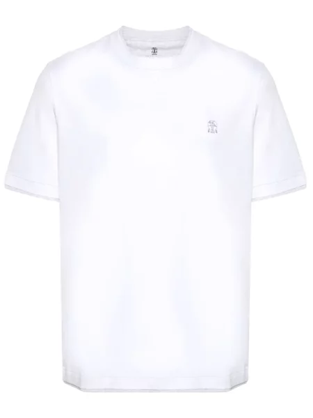 Tricou Brunello Cucinelli cu broderie alb
