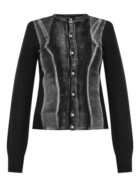 Kardigan Mm6 Maison Margiela wełniany czarny