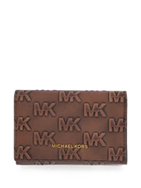 Portofel Michael Kors din piele cu autograf maro