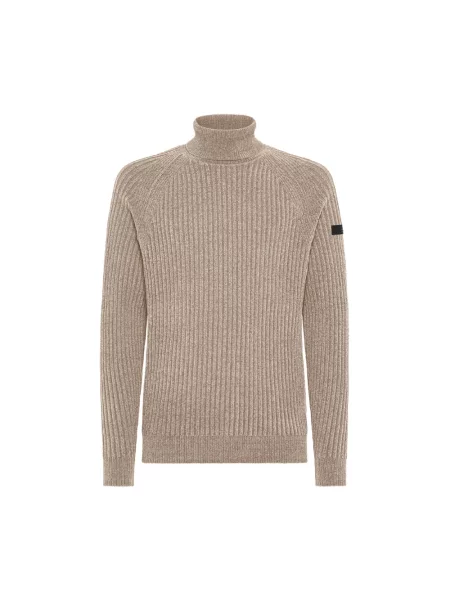 Sweter z golfem Krakatau do golfa beżowy
