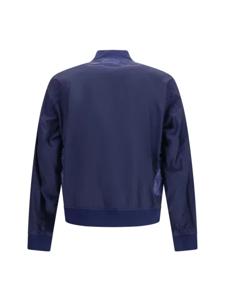 Lniany kurtka bomber C.p. Company niebieski