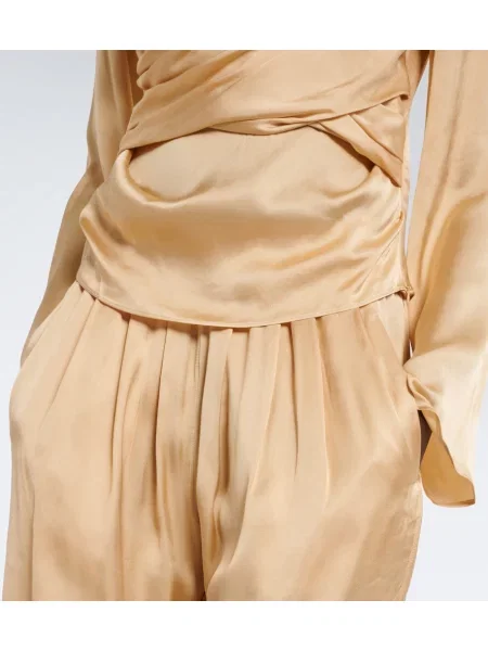 Top Isabel Marant din satin drapat bej