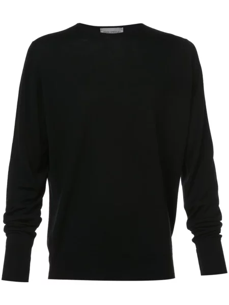 Pulover John Smedley cu decolteu rotund negru
