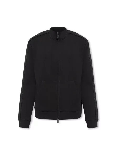 Dzianinowy kardigan Emporio Armani z logo czarny