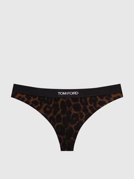 Трусики-тонг з анімалістичним принтом Tom Ford чорні
