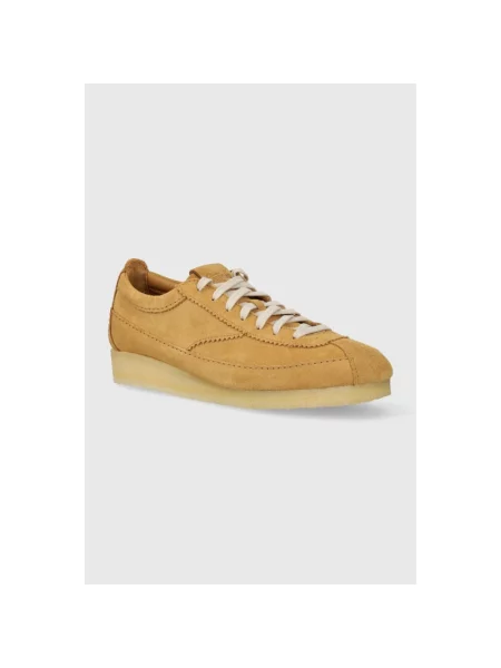 Sneakersy Clarks skórzane casual brązowe