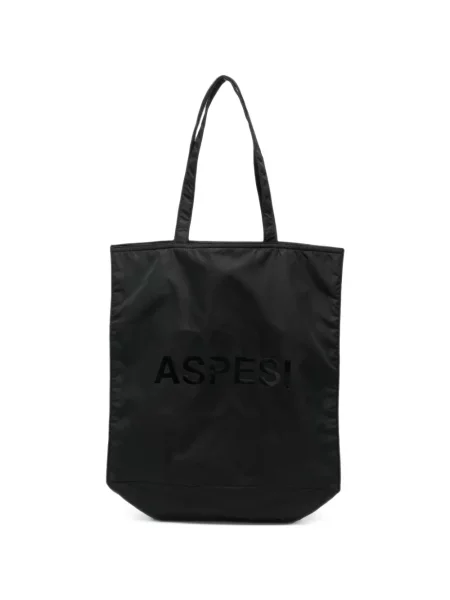 Geantă shopper Aspesi cu imagine negru