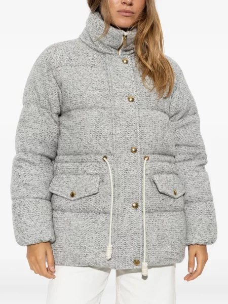 Cu centură palton Moncler gri
