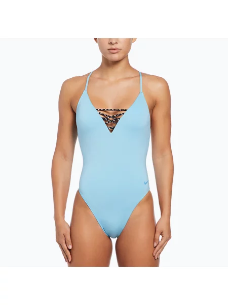 Jednodílné plavky Nike Sneakerkini Croccback aquarius blue/scuba blue modré