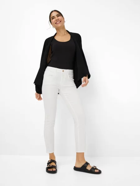 Dżinsy w kroju slim fit z bocznymi model SHAKIRA' Brax białe