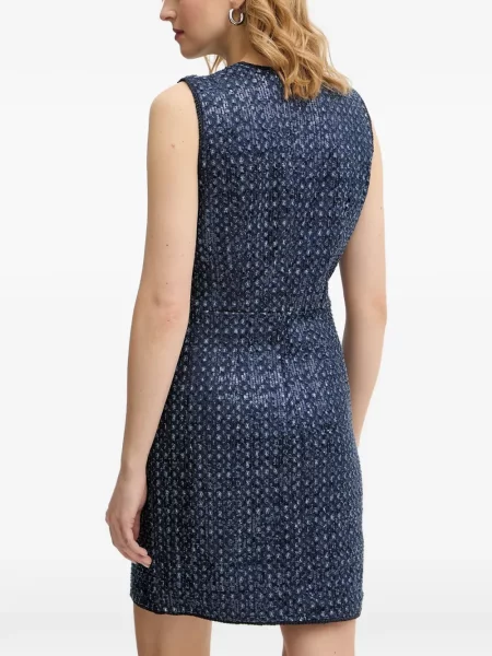 Sukienka mini Guess z kieszeniami zapinanymi na guziki niebieska