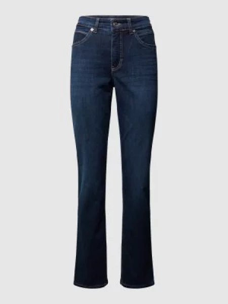 Jeansy o kroju feminine fit z 5 model ‘MELANIE’ Mac granatowe