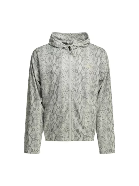 Bluza z kapturem Stussy z kapturem z siateczką szara