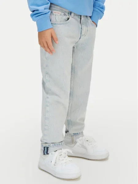 Dětské kalhoty Calvin Klein Jeans modré