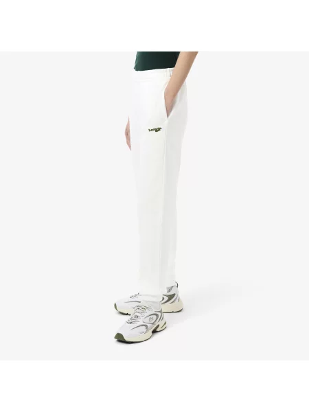 Lacoste Spodnie Dresowe Z Logo O Prostym Kroju białe