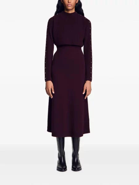Rochie midi Sandro tricotate violet