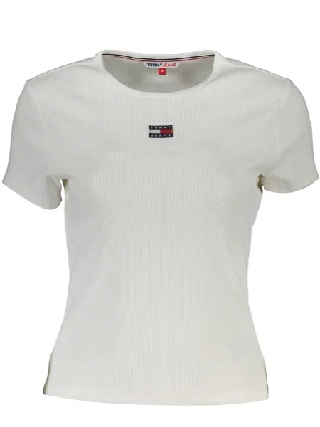 Krótka koszulka Tommy Hilfiger z krótkim rękawem biała