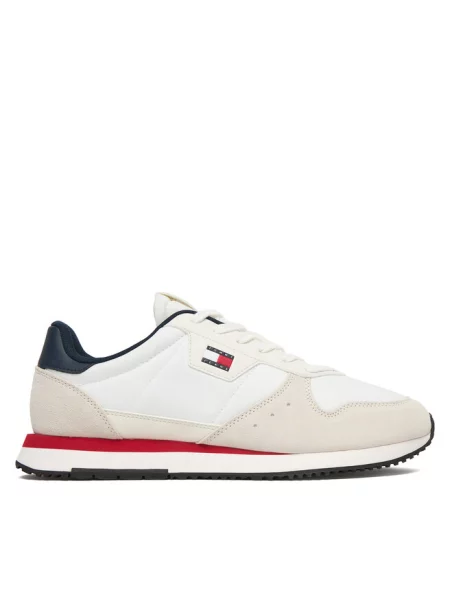 Buty Tommy Jeans Eva Runner Leather rwb białe