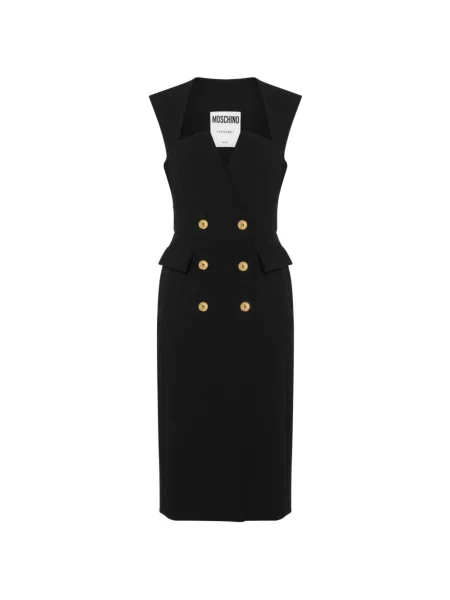 Sukienka midi Moschino do kolan kopertowa czarna