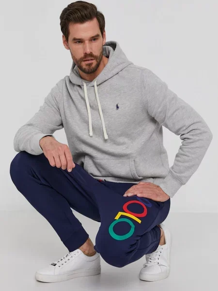 Hanorac cu glugă Polo Ralph Lauren gri