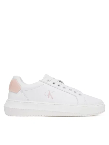 Calvin Klein Jeans Sneakersy Chunky Cupsole Ru Patch Lth Wn bílá